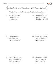 3 Variable System Of Equations