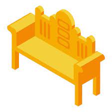 Wood Sofa Ion Icon Isometric