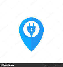 Charging Station Icon With Electric