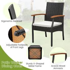 Patio Wicker Chair And Dining Table Set