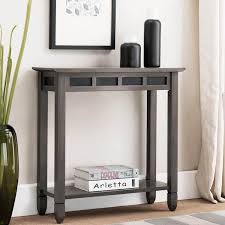 Gray Rectangle Wood Console Table
