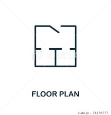 Floor Plan Icon Monochrome Simple