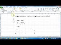 Inverse Matrix Method Using Excel
