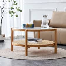 Natural Round Solid Wood Coffee Table