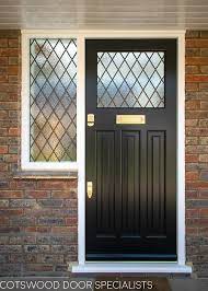 Black 1930s Front Door With Leaded