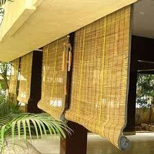 Brown Horizontal Blinds Bamboo Roll Up