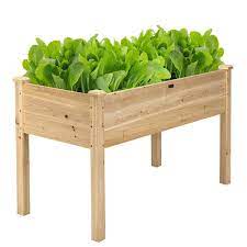 Natural Wood Garden Raised Bed