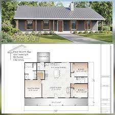 Pine Bluff House Plan 1400 Square Feet