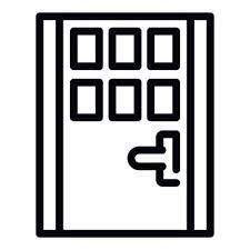 Entry Door Icon Outline Vector Glass