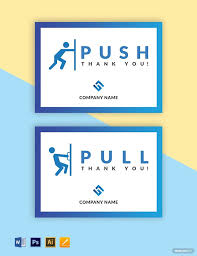 Push Pull Door Sign Template