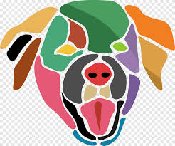 Dog Icon Animal Wall Art Colored