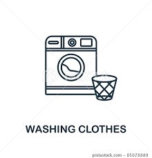 Washing Clothes Icon Line Element From
