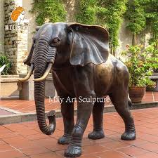 Large Bronze Elephant Statue Modern