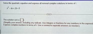 Solved Solve The Quadratic Equation