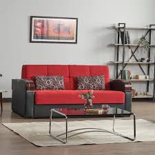 Casamode Sleep Plus Upholstered Convertible Sofabed With Storage In Red