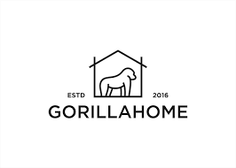Gorilla House Logo Design Vector