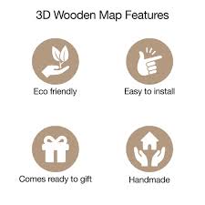 3d Wood World Map Wall Art Modern Home