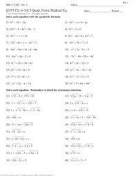 Practice Worksheet Q1p3 Quadratic
