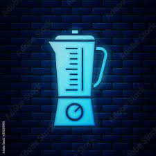 Glowing Neon Blender Icon Isolated On