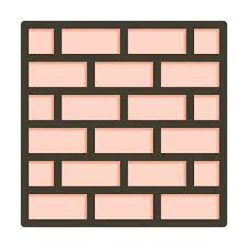 Brick Wall Vector Thick Line Filled