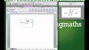Equation In Microsoft Word