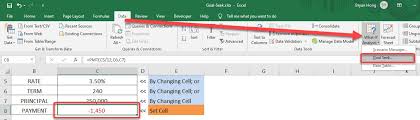 Use Excel Goal Seek Formula To Find The