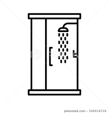 Shower Cabin Icon Bathroom Isolated On