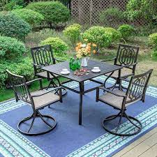 Black Metal Outdoor Patio Dining Set