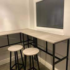 Breakfast Bar Table Set 4 Stools Chairs
