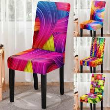 Elastic 3d Print Dining Chair Cover