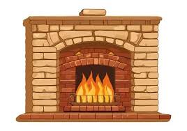 Fireplace Made Of Colored Bricks Vector