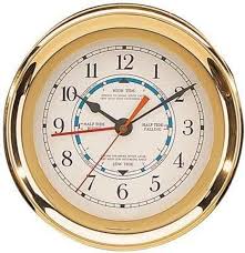 Wall Clock Brass Captain Tide Time