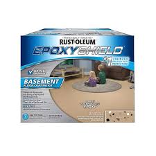 Rust Oleum Shield 1 Gal Tan Satin Basement Floor Coating Kit 2 Pack