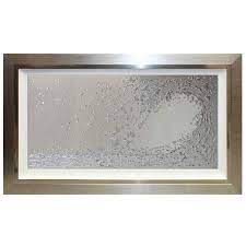 Silver Wave Mirror With Liquid Art From
