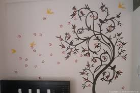 Funky Curved Tree Wall Stencil Design