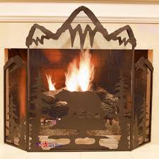 Black Bear Metal Fireplace Screen
