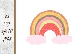 Boho Rainbow Icon Cartoon Vector