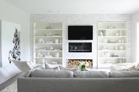 Bookcases Flanking Fireplace