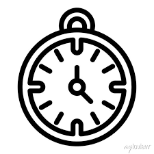 Bedroom Wall Clock Icon Outline