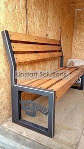 3 Seater Steel Wooden Outdoor Bench