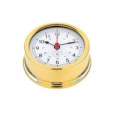 Nautical Clock Gold Plated Atlantic