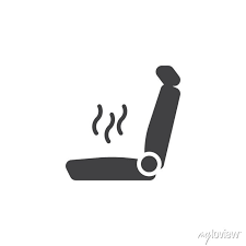 Car Seat Heating Vector Icon Filled
