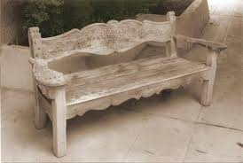 Wooden Bench Outdoor Carved Bench