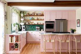 Warm And Cheerful Style With Pink Cabinets