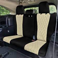Fh Group Neoprene Custom Fit Seat Covers For 2023 Toyota Highlander Beige Full Set