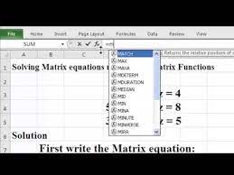 Of Equations By Using Excel Functions