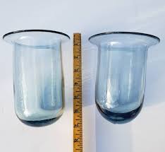 Two Large Glass Votive Candle Holders 6