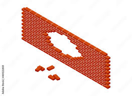 Brick Firewall Isometric Vector Icon