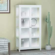 Book Shelf White Mild Steel Glass Door