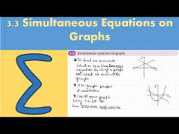 3 3 Simultaneous Equations On Graphs